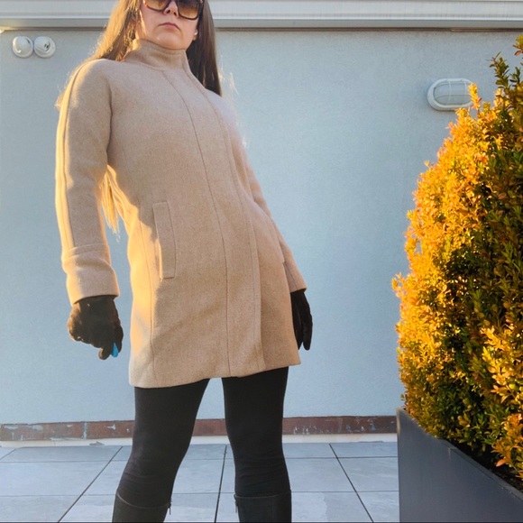 J.Crew Classy Cut Jacket Zip Wool Camel Tan Coat - Picture 4 of 14